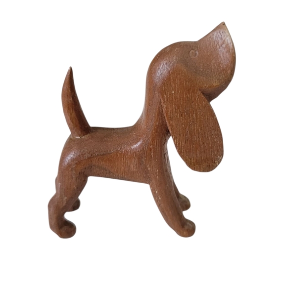 Vintage Wooden Pointer Hound Dog Figurine - Picture 1 of 6